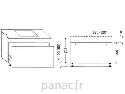 Meuble sous plaque de cuisson OC-120 STM 1