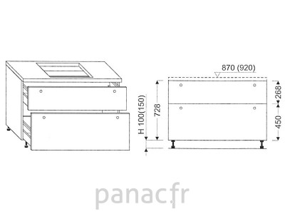 Meuble sous plaque de cuisson OC-60 STM 2