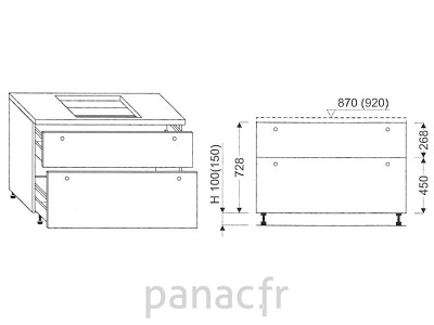 Meuble sous plaque de cuisson OC-110 STM 2