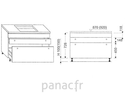 Meuble sous plaque de cuisson OC-120 STM 3