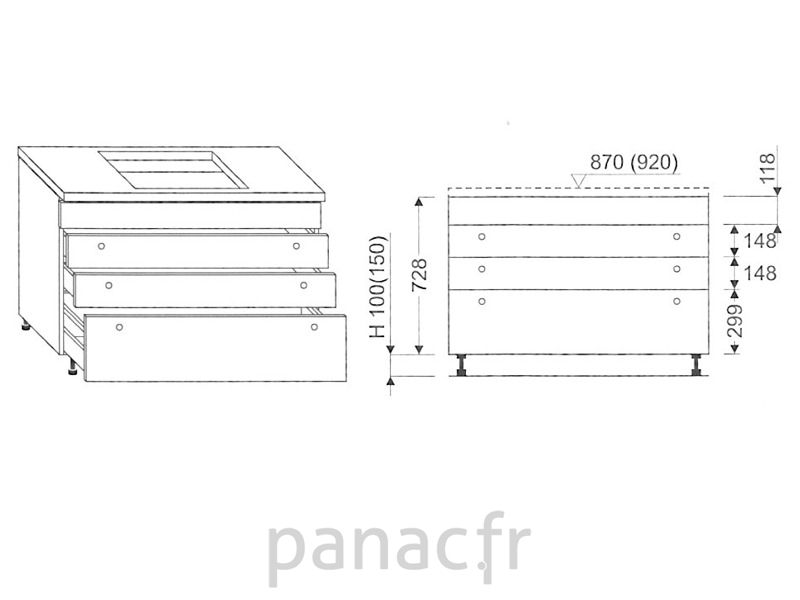 Meuble sous plaque de cuisson OC-60 STM 4