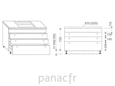 Meuble sous plaque de cuisson OC-60 STM 4