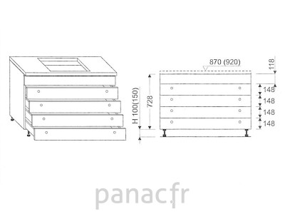 Meuble sous plaque de cuisson OC-80 STM 5