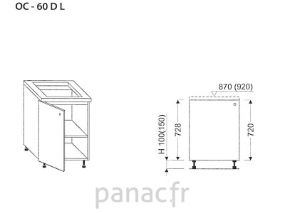 Meuble sous plaque de cuisson OC-60 DL