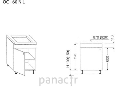 Meuble sous plaque de cuisson OC-60 NL