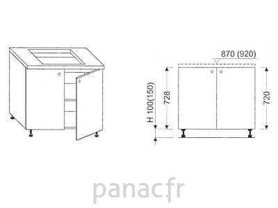 Meuble sous plaque de cuisson OC-90 D