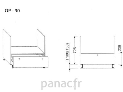 Meuble d'angle support four OP-90