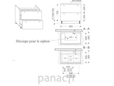 Meuble sous-évier ZL-60 ST