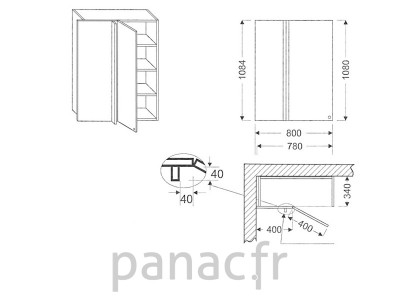 Meuble haut de cuisine GN-80/1084 P