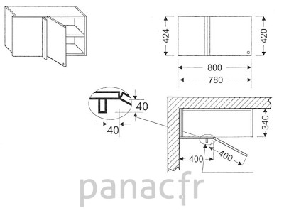 Meuble haut de cuisine GN-80/424 P