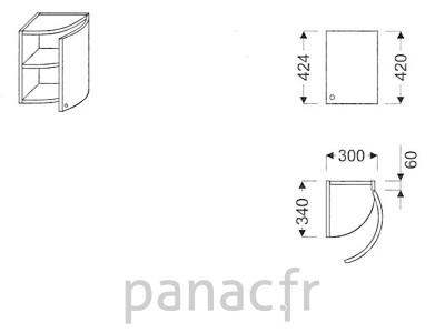 Meuble haut de cuisine G0-30/424 P