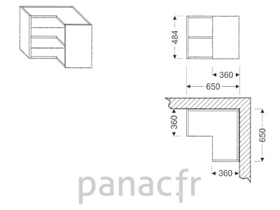 Meuble haut de cuisine GN-650x65040/484