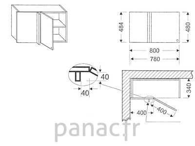 Meuble haut de cuisine GN-80/484 P