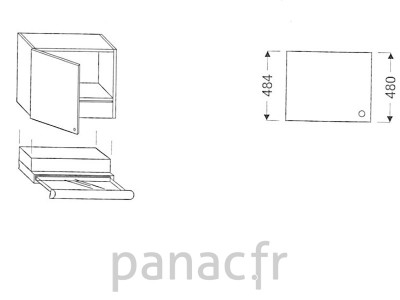 Meuble haut de cuisine OK-60/484 L SLIM