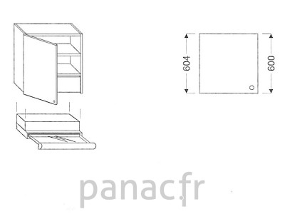 Meuble haut de cuisine OK-60/604 L SLIM