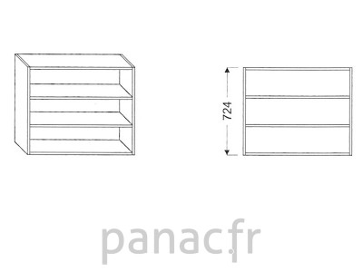 Meuble haut de cuisine ouvert G-500/724