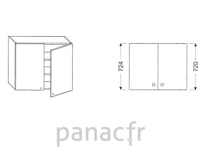 Meuble haut de cuisine G-80/724 N