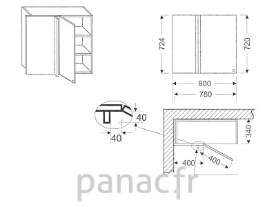 Meuble haut de cuisine GN-80/724 P