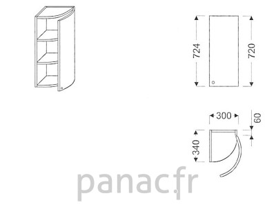 Meuble haut de cuisine GO-30/724 P