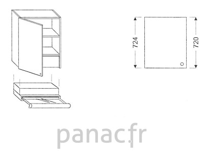 Meuble haut de cuisine OK-60/724 L SLIM