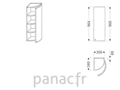 Meuble haut de cuisine GO-30/964 P