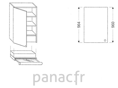 Meuble haut de cuisine OK-60/964 L SLIM