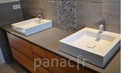 Plan vasque en quartz sur mesure