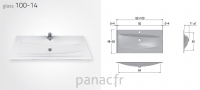 Glass 100-14 Plan vasque en verre sur mesure