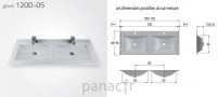Glass 120D-05 Plan vasque en verre double