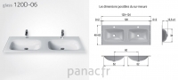 Glass 120D-06 Plan vasque en verre double