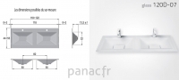 Glass 120D-07 Plan vasque en verre double