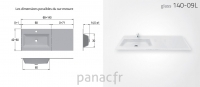 Glass 140-09 L Plan vasque en verre gauche