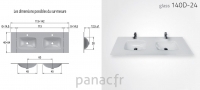 Glass 140D-24 Plan vasque en verre double