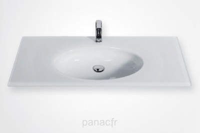 Glass 110-03 Plan vasque en verre sur mesure