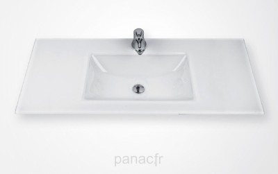 Glass 120-01 Plan vasque en verre sur mesure