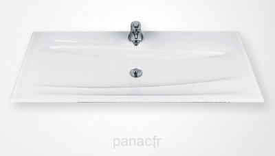 Glass 120-02 Plan vasque en verre sur mesure