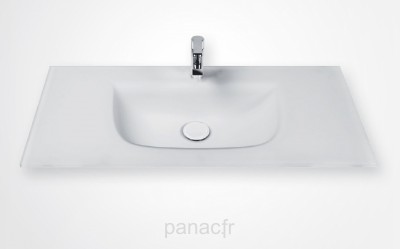 Glass 120-23 Plan vasque en verre sur mesure