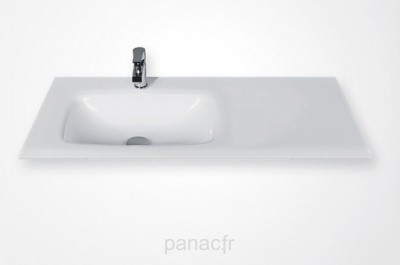 Glass 120-24 L Plan vasque en verre gauche