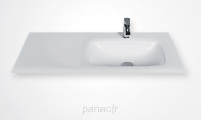 Glass 120-24 R Plan vasque en verre droite