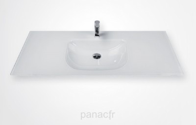 Glass 120-25 Plan vasque en verre sur mesure