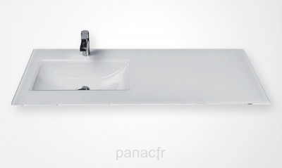 Glass 120-26 L Plan vasque en verre gauche