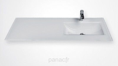 Glass 120-26 R Plan vasque en verre droite