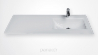 Glass 120-26 R Plan vasque en verre droite