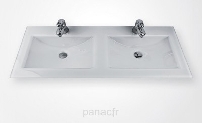 Glass 120D-05 Plan vasque en verre double