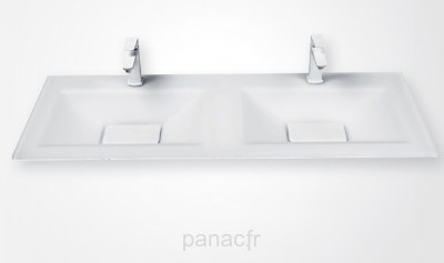 Glass 120D-07 Plan vasque en verre double