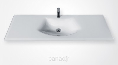 Glass 130-08 Plan vasque en verre sur mesure