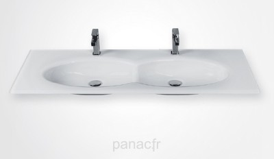 Glass 130D-01 Plan vasque en verre double