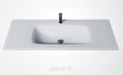 Glass 140-06 Plan vasque en verre sur mesure