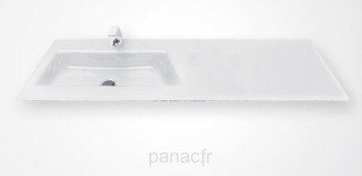 Glass 140-09 L Plan vasque en verre gauche