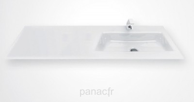 Glass 140-09 R Plan vasque en verre droite